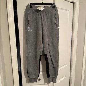 Puma BMW Gray Sweatpants with Black Accents